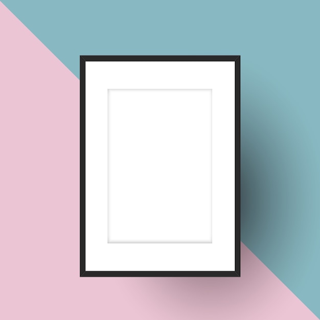 Free Vector blank picture frame on a two tone background