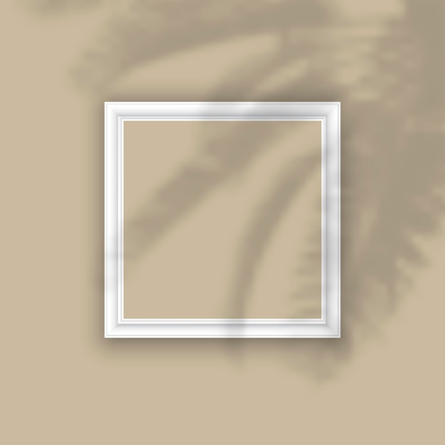 Free Vector blank picture frame with plant shadow overlay