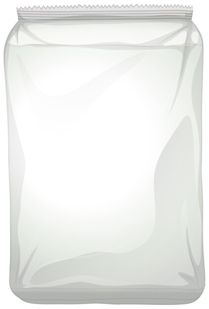 A blank plastic package on white background