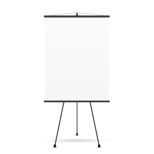 Free vector blank presentation screen. white board for business, empty paper,