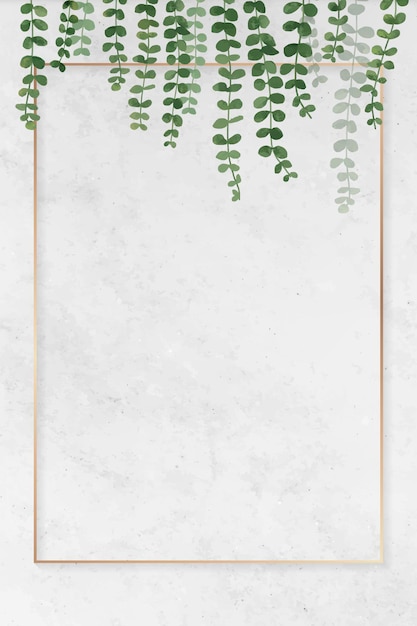 Free Vector blank rectangle leafy frame