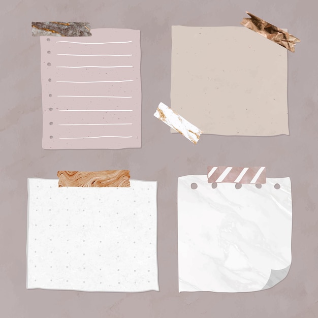 Blank reminder paper notes set