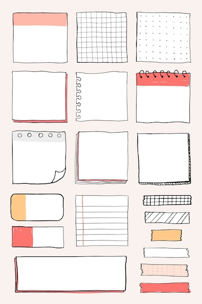 Free Vector blank reminder paper notes vector set