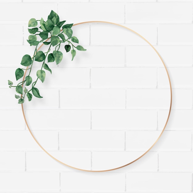 Free Vector blank round camellia leaves frame