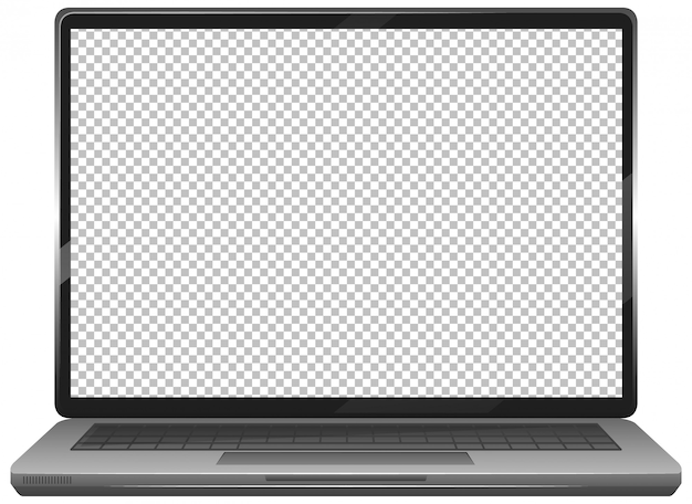 Blank screen laptop gadget icon  on white background