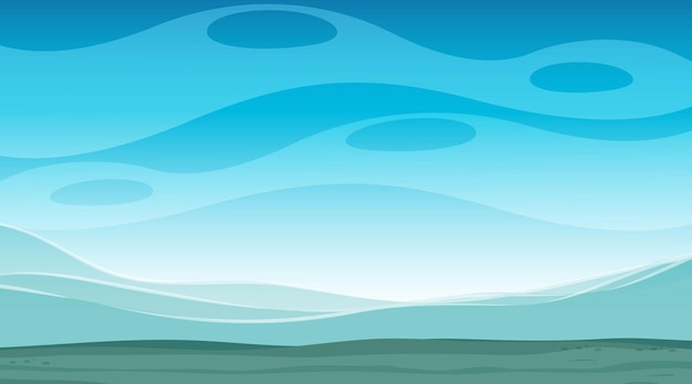 Free Vector blank sky at daytime scene with blank flood landscape