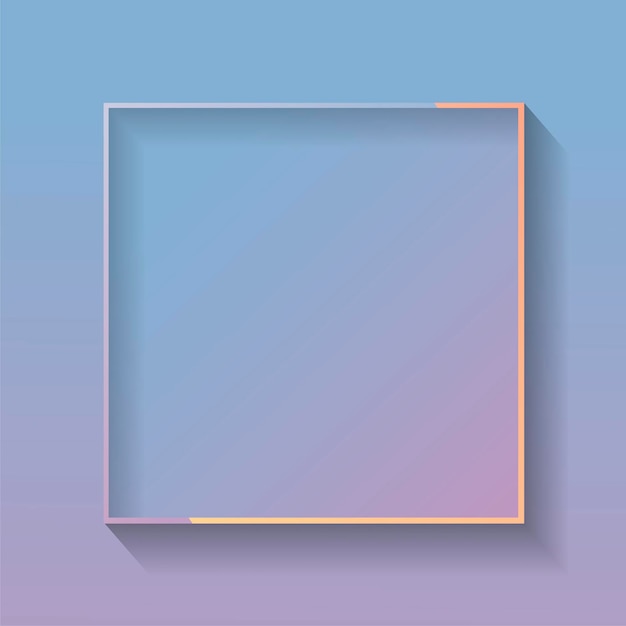 Blank square colorful abstract frame