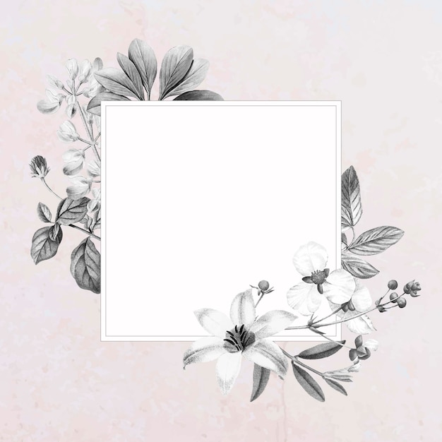 Blank square floral frame design