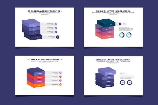 Free vector block layers infographic