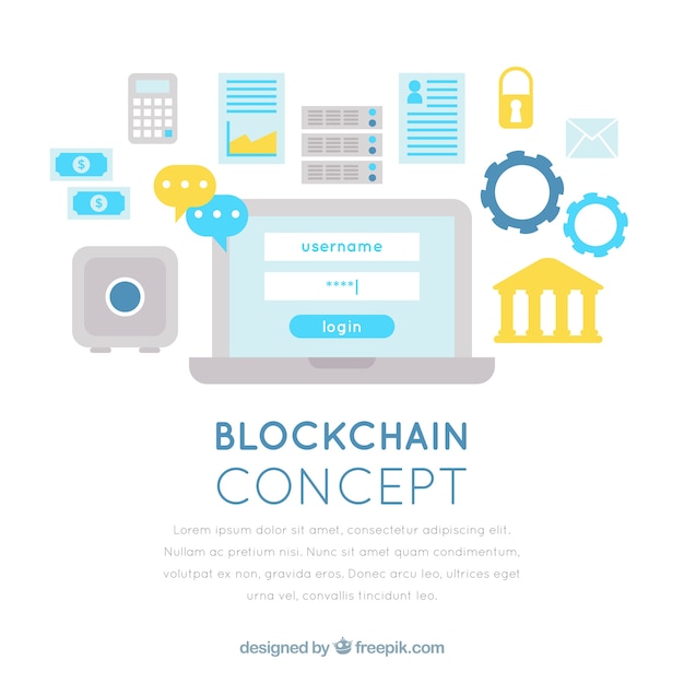 Free Vector blockchain concept