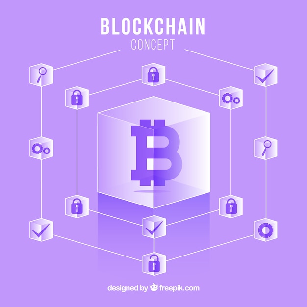 Free Vector blockchain concept