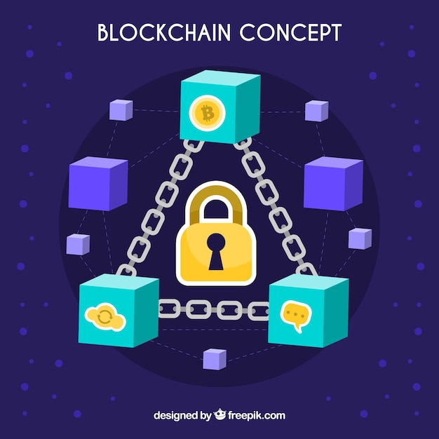 Free Vector blockchain concept