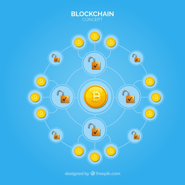 Free Vector blockchain infographic