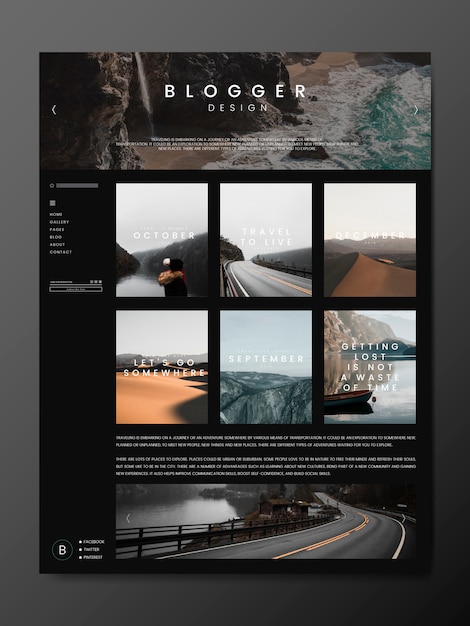 Free Vector blog main page template