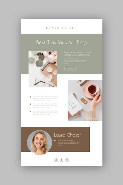 Blogger email template with photos