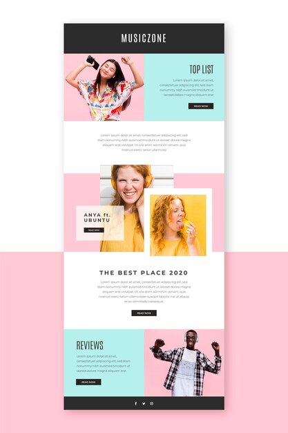 Blogger email template with photos