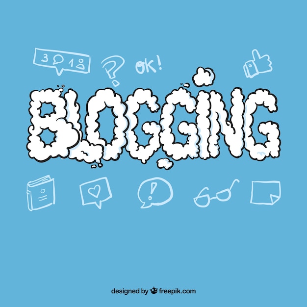 Free vector blogging, written with clouds