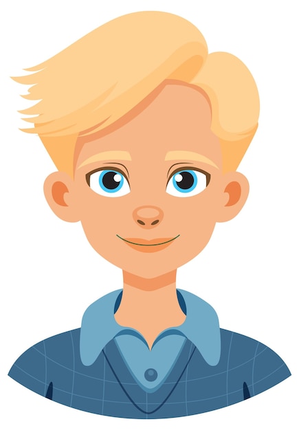 Free vector blonde boy with blue eyes