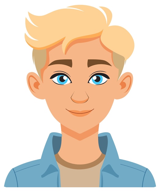 Free Vector blonde man with blue eyes