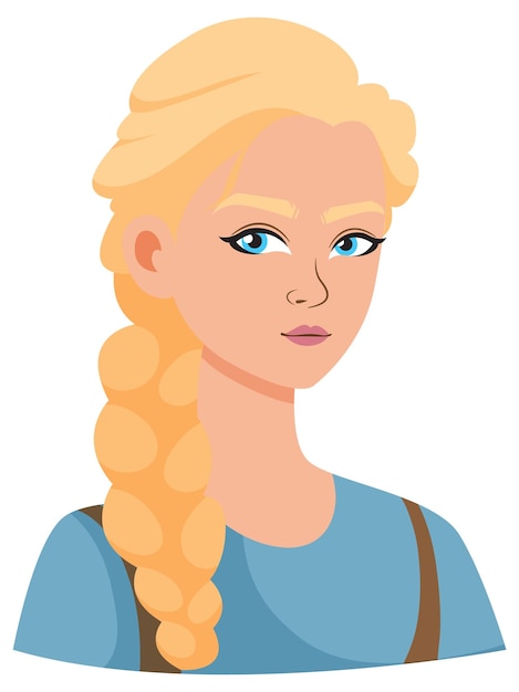 Free Vector blonde woman with braided hair