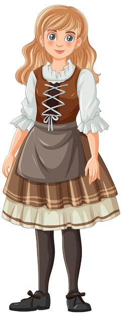 Free Vector blondehaired woman in german bavarian outfit