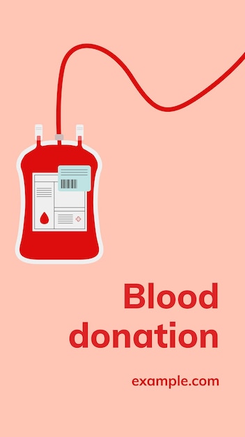 Blood donation campaign template vector social media ad in minimal style