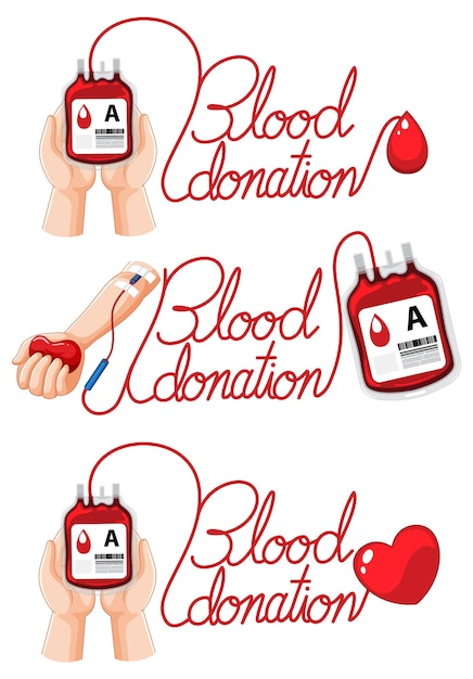 Blood donation text icon