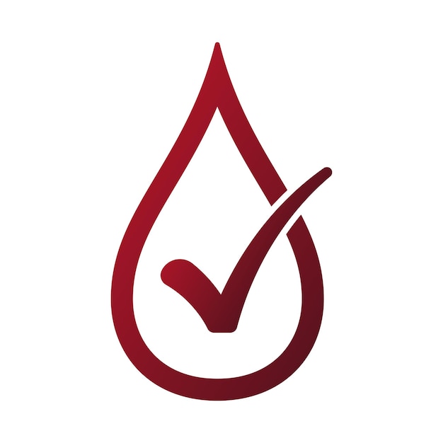 Blood Droplet With Checkmark Outline