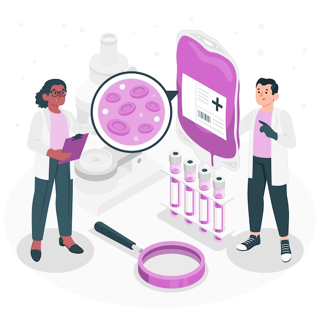 Free Vector blood research concept illustration