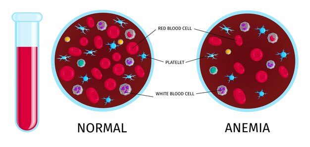 Blood test with anemia infographic