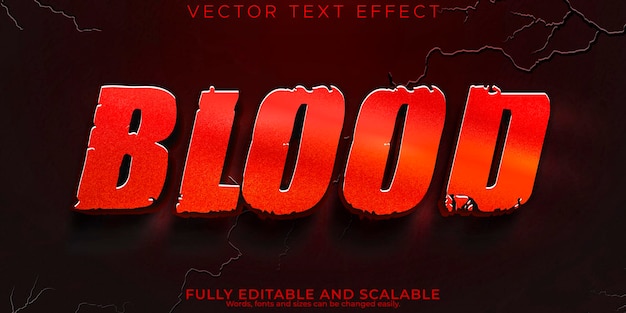 Blood text effect editable metallic red text style