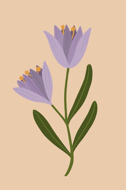 Free vector blooming purple botanical flower vector