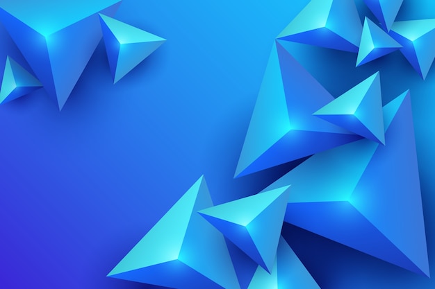 Blue 3d triangle background