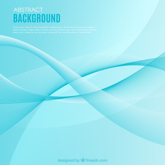 Blue abstract background with wavy forms