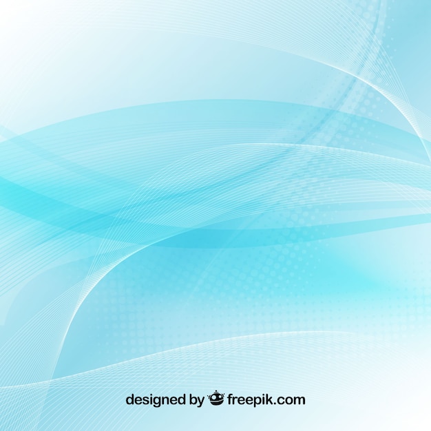 Blue abstract background with wavy shapes