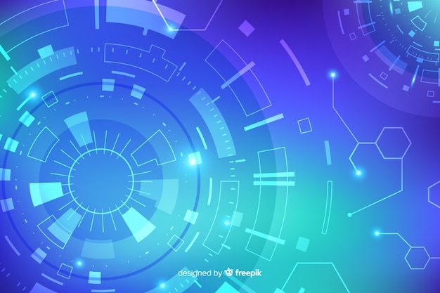 Blue abstract hud technology background