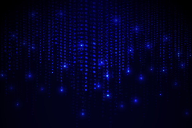 Blue abstract pixel rain background