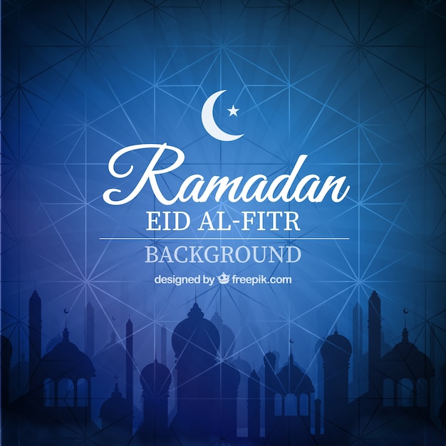 Blue abstract ramadan background 