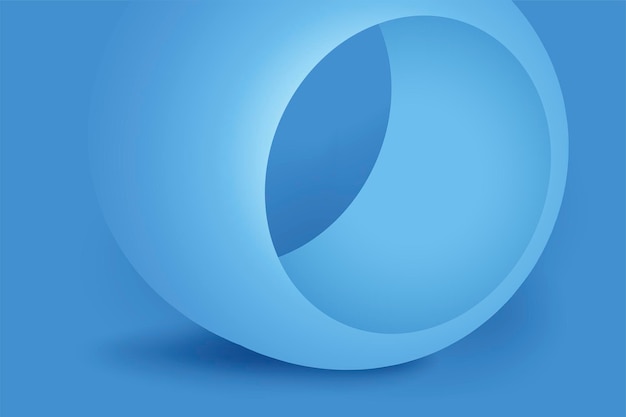 Free vector blue aesthetic background, geometric circular shape in 3d vector