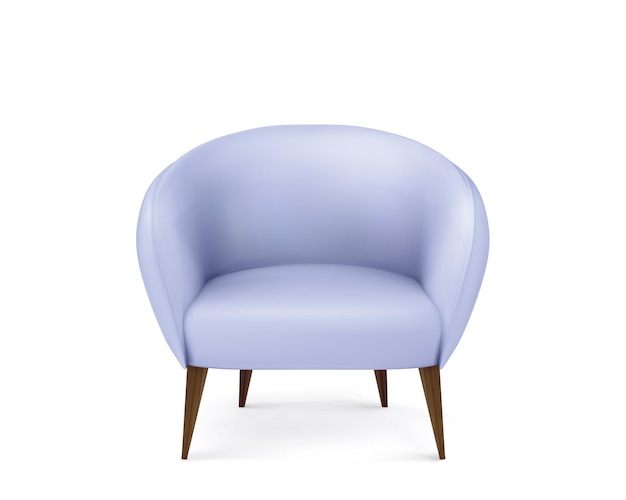 Free Vector blue armchair isolated on white background