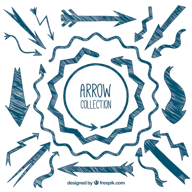 Free vector blue arrows collection