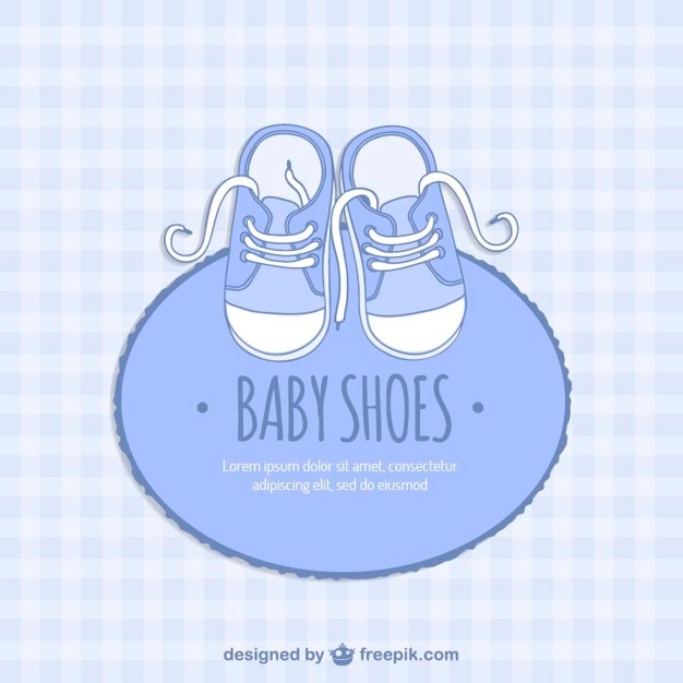 Free Vector blue baby shoes card