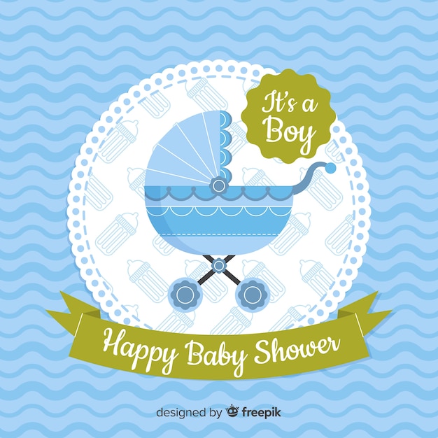 Free Vector blue baby shower design for boy