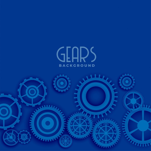 Free Vector blue background with 3d gears