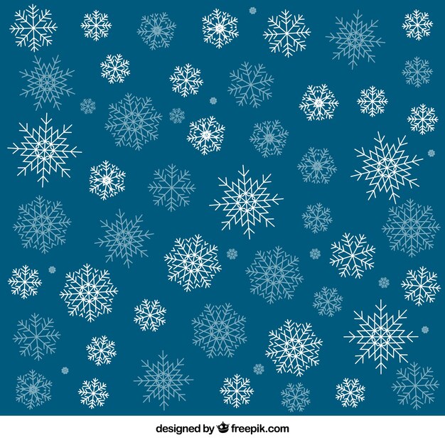 Blue background with white snowflakes