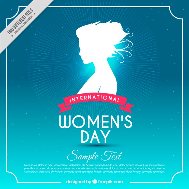 Free Vector blue background with woman silhouette