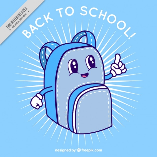 Free Vector blue backpack for back to school