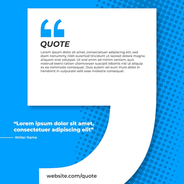 Blue banner with quote