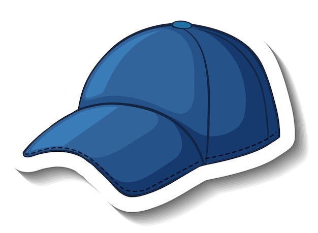 Free Vector blue baseball cap in cartoon style