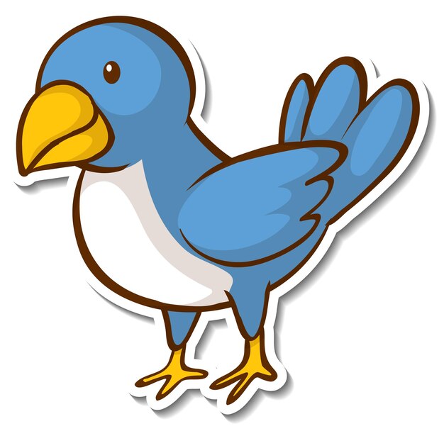 A blue bird standing on a branch sticker